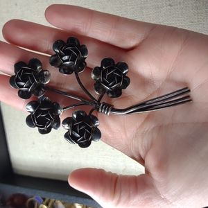 Coro Pegasus Sterling Large Flower Bouquet Brooch